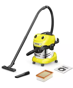 Купить Строительный пылесос Karcher WD 4 S V-20/5/22 1000Вт (уборка: сухая/сбор воды) желтый [1.628-260.0] в компании Зеон