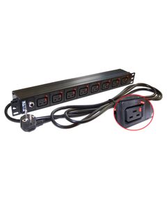 Купить Блок распределения питания Lanmaster TWT-PDU-16A8C9L-3.0 верт.размещ. 8xC19 базовые 16A Schuko 3м в компании Зеон