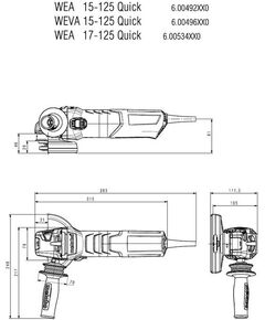 Купить Углошлифовальная машина Metabo WEV 17-125 Quick 1700Вт 11000об/мин M14 d=125мм [600516000], изображение 6 в компании Зеон