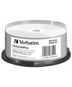 Купить Диск BD-R Verbatim 50Gb 6x Cake Box (25шт) Double Layer Printable [43750], изображение 2 в компании Зеон