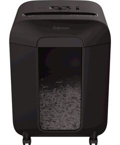 Купить Шредер Fellowes PowerShred LX85 черный (секр.P-4) фрагменты 12лист. 19лтр. скрепки скобы пл.карты [FS-44008] в компании Зеон