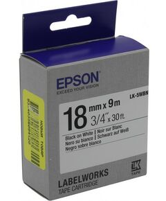 Купить Термотрансферная лента Epson LK-5WBN 18мм x 9м, Black on White [C53S655006] в компании Зеон