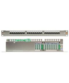 Купить Патч-панель Nikomax NMC-RP24SD2-1U-MT 19", 1U, 24 порта, Кат.5e, RJ45/8P8C, 110/KRONE, T568A/B, полный экран, с органайзером, металлик в компании Зеон