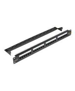 Купить Патч-панель Nikomax NMC-RP24UD2-1U-BK 19", 1U, 24 порта, Кат.5e, RJ45/8P8C, 110/KRONE, T568A/B, неэкранированная, с органайзером, черная в компании Зеон