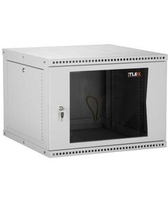 Купить Настенный разборный шкаф TLK TWI-156060-R-G-GY 19", 15U, стеклянная дверь, Ш600хВ703хГ600мм, 2 пары монтажных направляющих, серый в компании Зеон