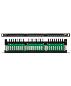 Купить Патч-панель Nikomax NMC-RP24UD2-HU-BK 19", 0,5U, 24 порта, Кат.5e, RJ45/8P8C, 110/KRONE, T568A/B, неэкранированная, с органайзером, черная в компании Зеон