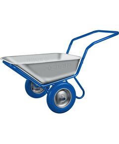 Тачки строительные: Тачка строительная двухколесная Зубр ПТ-500 с П-образной ручкой, 260 кг фотографии