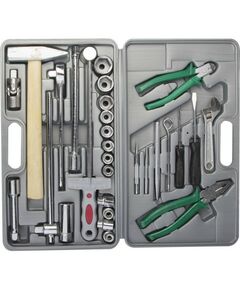 Наборы инструментов и ключи: Набор слесарно-монтажного инструмента Низ УНИВЕРСАЛ - 2 сталь 40Х, в пластиковом кейсе, 29 предметов [27620] фотографии