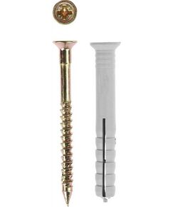 Дюбели: Дюбель-гвоздь полипропиленовый Зубр 6 x 40 мм потайный бортик, 2000 шт [4-301340-06-040] фотографии