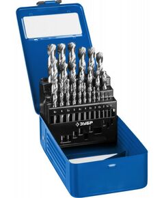 Буры, пики, коронки, сверла: Набор сверл по металлу Зубр ПРОФ-А 25шт 1-13мм сталь Р6М5, класс А, мет.бокс [29625-H25] фотографии