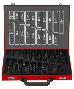 Буры, пики, коронки, сверла: Набор сверл по металлу Зубр МАСТЕР 170шт(1-10мм) сталь Р4М2, класс В, мет.бокс [29605-H170] фотографии