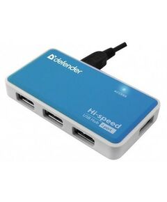 Купить Разветвитель Defender QUADRO POWER USB2.0 4 порта, + блок питания DC 5В...2А, + кабель USB 2.0 A(M) - MiniB (M) - 1м [83503] в компании Зеон