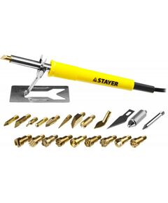 Паяльное оборудование: Прибор для выжигания, пайки и резки STAYER 45227 3 в 1 30Вт, в наборе 20 насадок, в кейсе [45227] фотографии