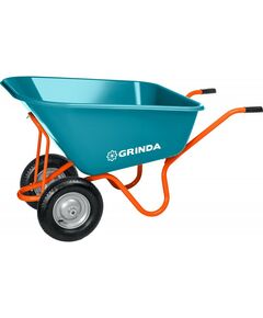 Тачки строительные: Садовая тачка с кузовом увеличенного объема GRINDA GP-1 260л, г/п 120кг, ударопрочный пластиковый кузов [422401] фотографии