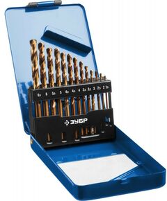Буры, пики, коронки, сверла: Набор сверл по металлу Зубр КОБАЛЬТ 13шт (1.5-6.5мм) сталь Р6М5К5, класс А, мет.бокс [29626-H13] фотографии