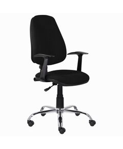 Стулья и кресла: Кресло Brabix Comfort MG-322 хром, регулируемая эргономичная спинка, ткань, черное [532558] фотографии