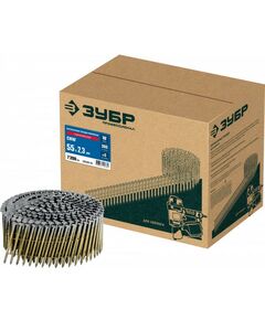 Гвозди прямого монтажа: Барабанные гвозди рифленые оцинкованные Зубр CNW 55 х 2.3 мм 7200 шт [305383-55] фотографии