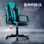 Стулья и кресла: Кресло компьютерное Brabix Stripe GM-202 экокожа, черное/голубое [532509] фотографии
