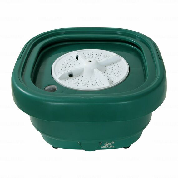 Стиральная машина OPTIMA МС-30СК тёмный изумруд, объем загрузки 2.5кг, складная, компактная, воду не греет, вес 4 кг, материал бака: пластик и резина, тип установки отдельно стоящая, цвет изумруд, управление механическое фотографии