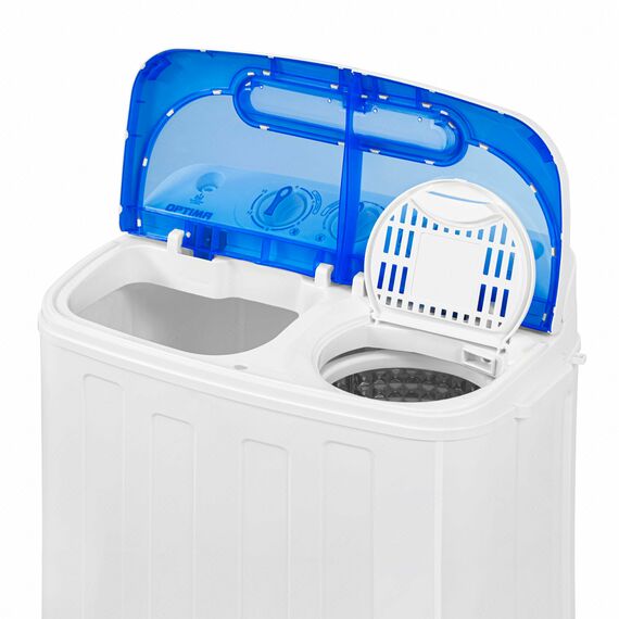 Стиральная машина OPTIMA МСП-40П Загрузка белья для стирки 4кг, загрузка белья для отжима 2.5кг, центрифуга, материал крышки пластик, мощность стирки 260Вт, мощность центрифуги 145Вт, сливной насос, класс защиты от поражения электричеством фотографии