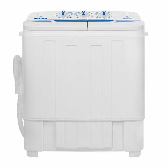 Стиральная машина OPTIMA МСП-40П Загрузка белья для стирки 4кг, загрузка белья для отжима 2.5кг, центрифуга, материал крышки пластик, мощность стирки 260Вт, мощность центрифуги 145Вт, сливной насос, класс защиты от поражения электричеством фотографии