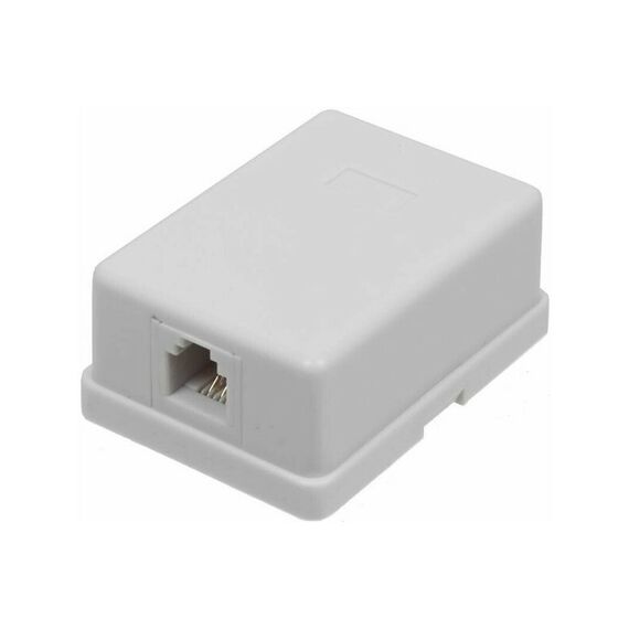 Розетка настенная телефонная Lanmaster TWT-SS1-12-WH RJ-12 фотографии