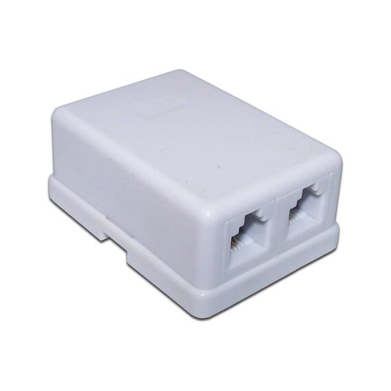 Розетка настенная телефонная Lanmaster TWT-SS2-1212-WH RJ-12 двойная фотографии