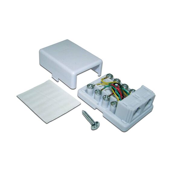 Розетка настенная телефонная Lanmaster TWT-SS2-1212-WH RJ-12 двойная фотографии