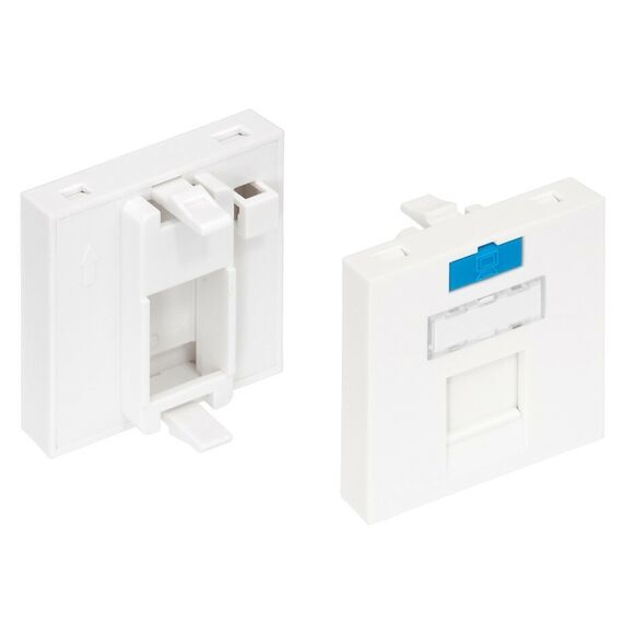 Вставка Nikomax NMC-PM1P-PF-WT французский формат Mosaic, 45x45мм, 1 порт, под модули Keystone, со шторкой, белая фотографии