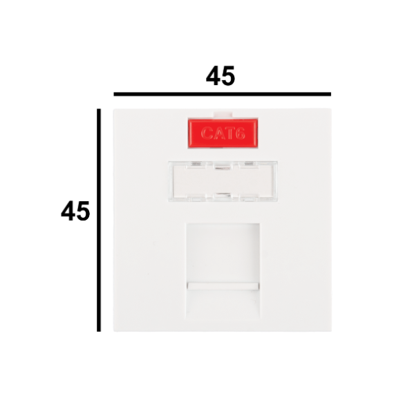 Вставка Nikomax NMC-PM1P-PF-WT французский формат Mosaic, 45x45мм, 1 порт, под модули Keystone, со шторкой, белая фотографии