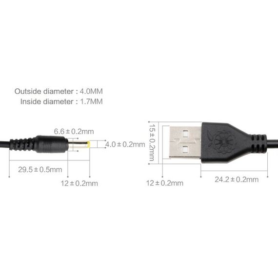 Кабель питания Orange USB AM - DC 4.0x1.7 mm для Orange Pi One/Lite/PC/PC 2, 0.8м фотографии