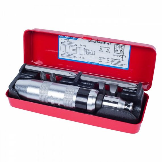 Отвертка ударная с принадлежностями King Tony 4108FR 5/16", 8 предметов фотографии