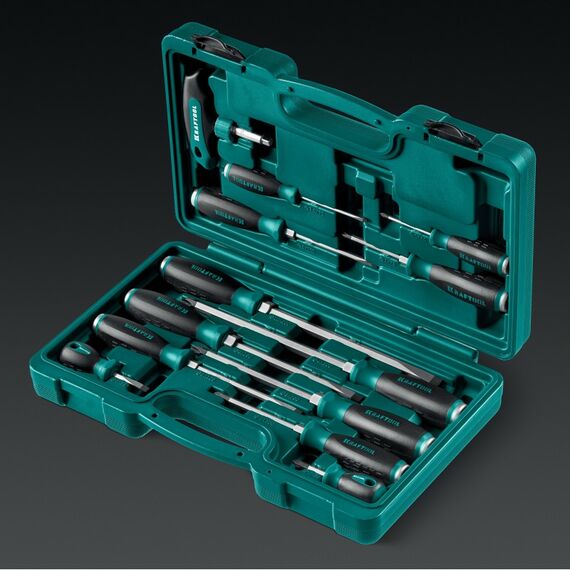 Набор ударных отверток KRAFTOOL IMPACT 13 шт сквозной стержень Cr-Mo [25035] фотографии