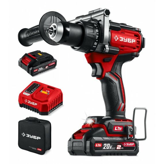 Бесщеточная дрель-шуруповерт Зубр ДБ-165-22 20 В, 165 Н·м, 2 АКБ LMS (2 А·ч), сумка фотографии