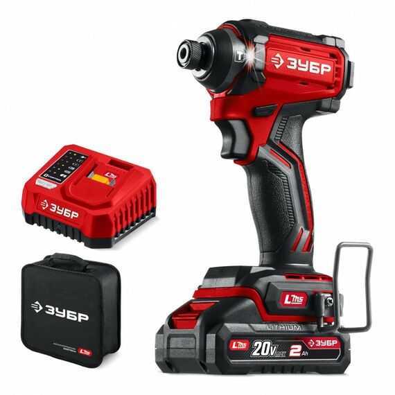Бесщеточный ударный винтоверт Зубр ВБУ-180-21 ЗУБР 20 В, 180 Н·м, 1 АКБ LMS (2 А·ч), сумка фотографии