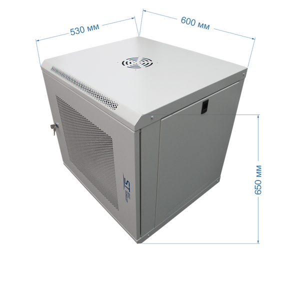 Шкаф телекоммуникационный настенный ST ST-NCP12U600 (СЕРЫЙ) С ПОЛКОЙ фотографии