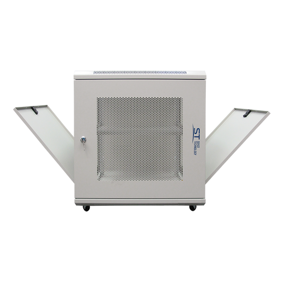 Шкаф телекоммуникационный настенный ST ST-NCP12U600 (СЕРЫЙ) С ПОЛКОЙ фотографии