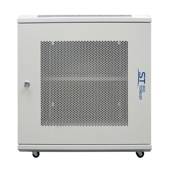 Шкаф телекоммуникационный настенный ST ST-NCP12U600 (СЕРЫЙ) С ПОЛКОЙ фотографии