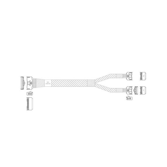 Кабель  JPC Slimline x8 (SFF-8654) to 8 x SATA 80cm [P5060BG10800-2] фотографии