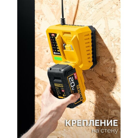 Бесщеточный ударный гайковерт STEHER CWB-500-41 20 В, 500 Н·м, 1 АКБ LMS (4 А·ч), сумка фотографии