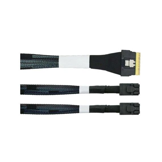 Кабель LR-Link LRSF5443(8i)-SAS4.0 Slimline x8 (SFF-8654) to 2 x miniSAS HD (SFF-8643) 80cm фотографии