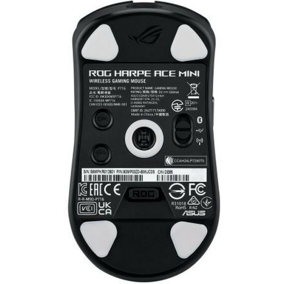 Мышь Asus ROG HARPE ACE MINI 49g, 2.4GHz RF, Bluetooth 5.1, 36K DPI sensor, 5 Programmable Buttons, Black [90MP03Z0-BMUA00] фотографии