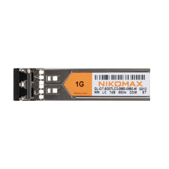 Модуль Nikomax GL-OT-SG07LC2-0850-0850-M SFP, 1.25 Гбит/с, Duplex, 2 ОВ, MM, 2xLC, Tx:850/Rx:850 нм, DDM, 7.5 дБ (до 550 м) фотографии