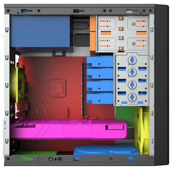 Корпус без блока питания Foxline FL-733 mATX, 2x5.25EXT, 2x3.5EXT, 5x3.5INT, 2xUSB2.0, HDA, w/o FAN, без БП, без кабеля питяния фотографии