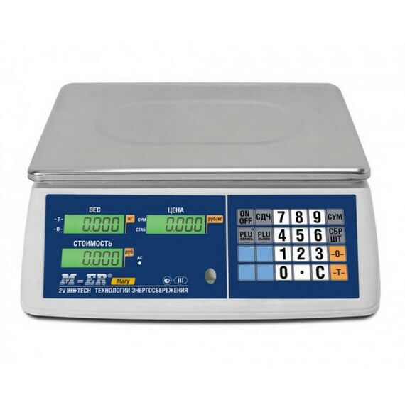 Торговые настольные весы Mertech M-ER 223 AC-32.5 LCD "Mary", белые, 32кг фотографии
