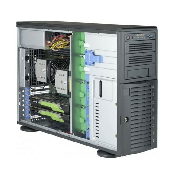 Корпус SuperMicro CSE-743AC-1K26B-SQ 8x 3.5"/2.5" SAS3/SATA3 Backplane for Hot-Swappable Drives, Whisper-Quiet (<27dB), Front HDD Door Lock & Side Panel Intrusion Switch, Front I/O Ports: 2x USB 3.0, 2x 8cm PWM Fans & 1x 9cm Rear PWM Fan фотографии