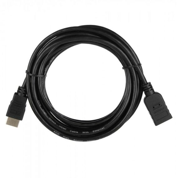 Кабель ACD ACD-DHHF1-30B HDMI 1.4, Golden Plated, 19m/19f, HDMI extension, черный, 3м фотографии
