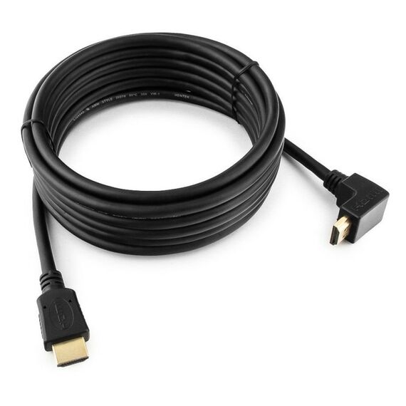 Кабель HDMI Cablexpert CC-HDMI490-15 4.5м, v1.4, 19M/19M, углов. разъем, черный, позол.разъемы, экран, пакет, (066044) фотографии