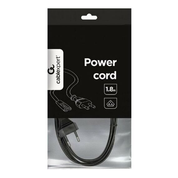 Кабель питания для аудио/видео техники Cablexpert PC-184-VDE-1.8M 1,8м, CEE 7/16 - C7, VDE, 2-pin, 2х0,75, черный, пакет фотографии