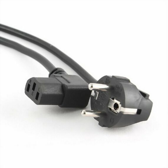 Кабель питания Cablexpert PC-186A-VDE 1.8м, Schuko-C13, VDE, 10А, сечение провода: 0.75 мм2, черный, угловой разъем, с заземлением, пакет фотографии